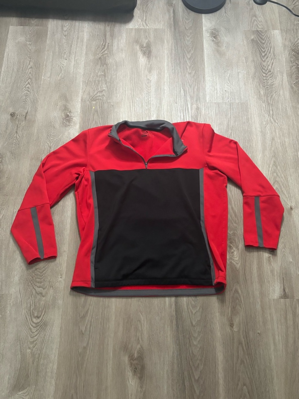 Nike Red and Black Half-Zip Fleece Pullover